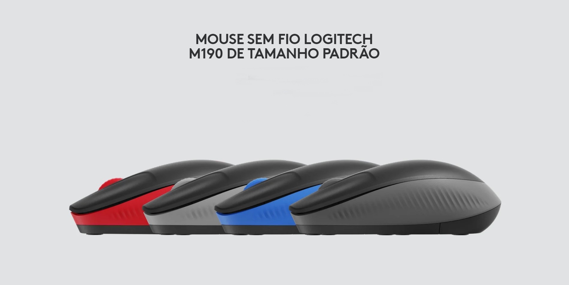 Mouse Logitech Sem Fio M190 Preto
